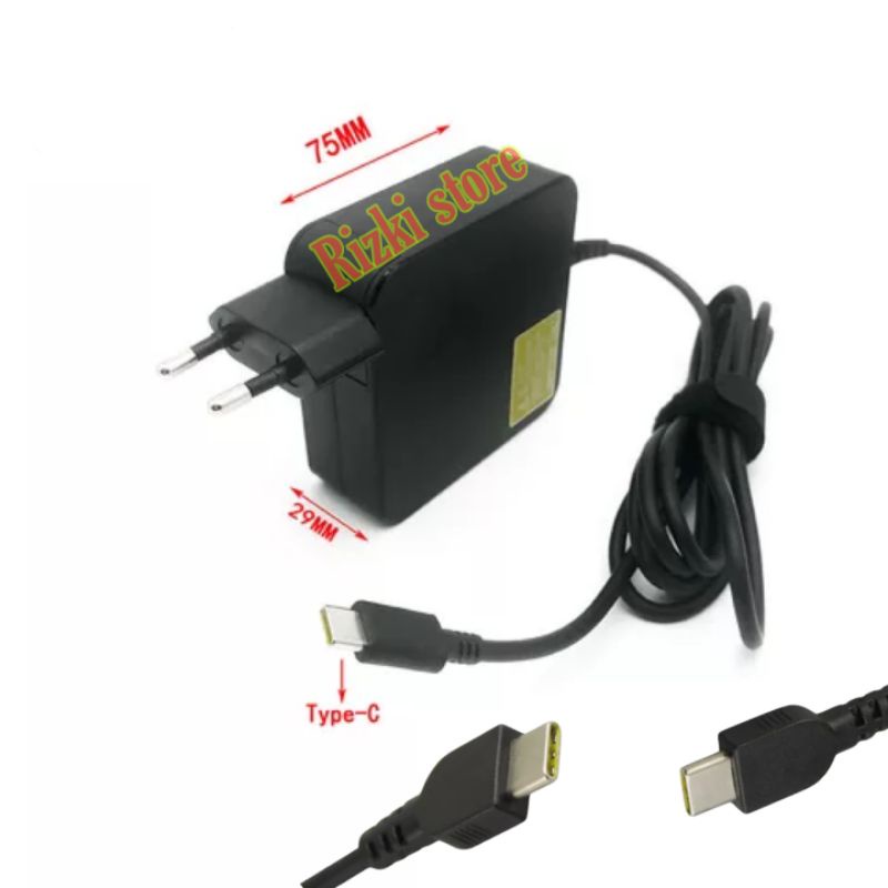 Charger Laptop Lenovo Type - C T470 T480 T480S T580 E485 E580 E585 X270 X280