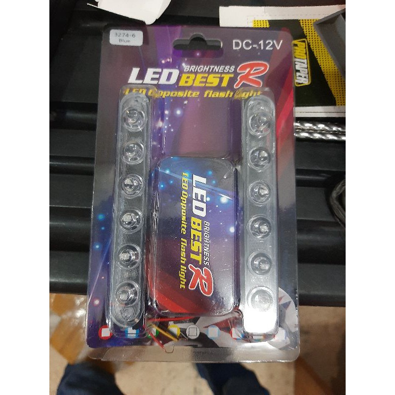 Lampu blitz 6 mata LED motor mobil