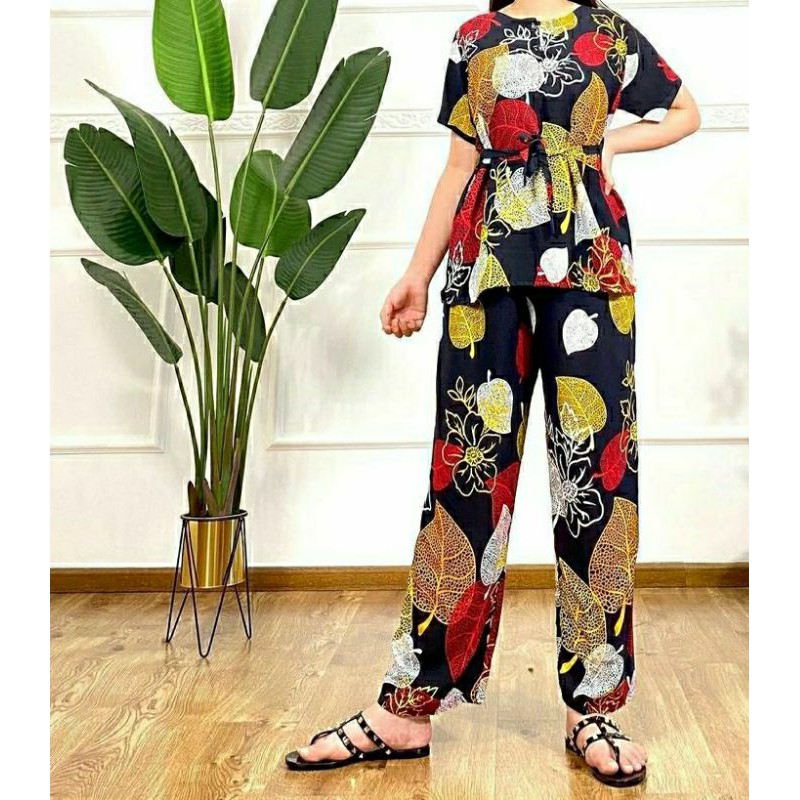 SETELAN KENCANA UNGU ORIGINAL / PIYAMA KENCANA UNGU / PIYAMA MODERN / SETELAN KENCANA UNGU BATIK