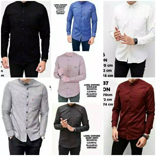 Kemeja polos lengan panjang bahan catton poplin super A great