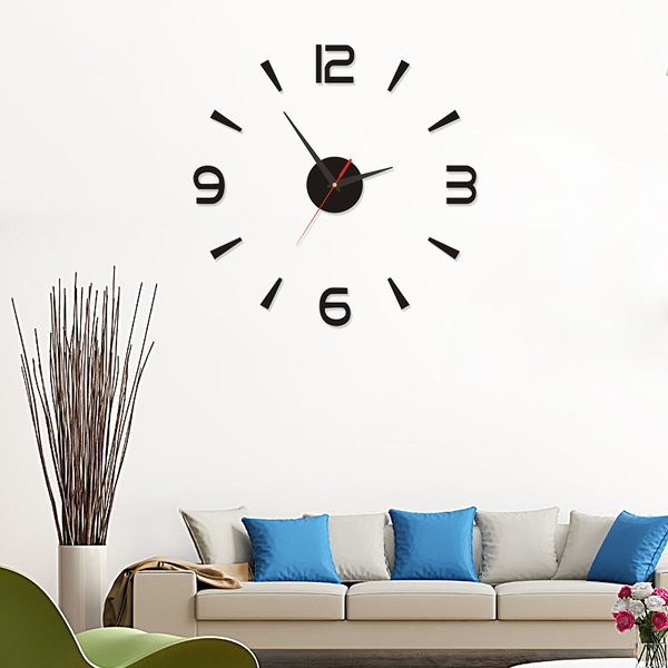 Jam dinding tempel DIY analog 3D giant modern clock Diameter 35 CM