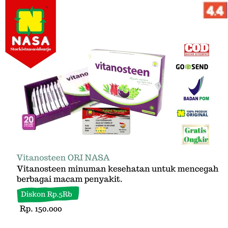 

VITANOSTEEN NASA Minuman Herbal Kesehatan Seluruh Tubuh Extrac DARI Manggis,Mengkudu dan Sirsak