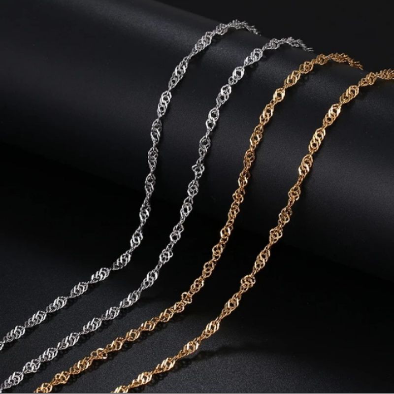 Kalung Titanium wanita Rantai gold anti karat