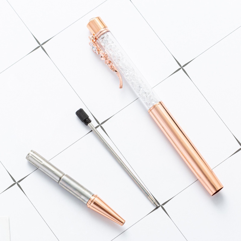 1pc Pulpen Gel Metal Hias Kristal Berlian Imitasi Untuk Stationery Sekolahkantorhadiah