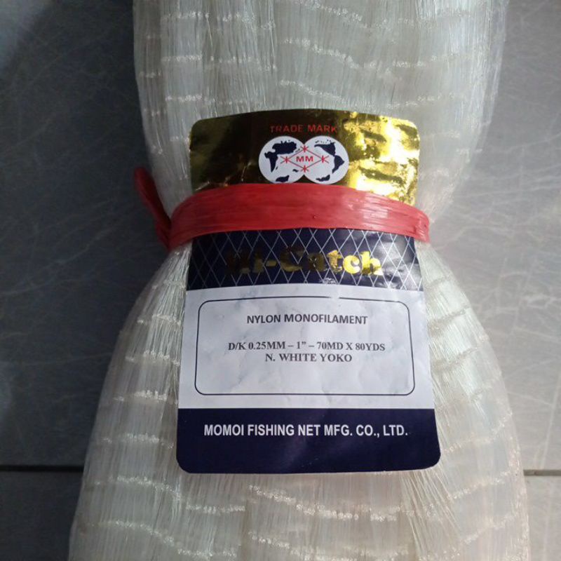 Jaring ikan momoi 0.25 1 inchi 70md/80 yds yoko jaring momoi bahan jala ikan jaring ikan senar jala 