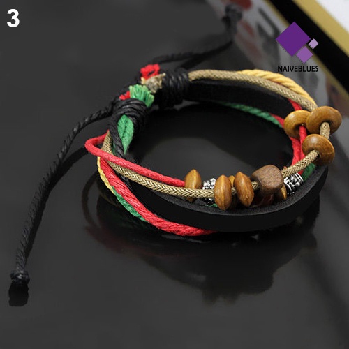 1pc Gelang Tali Rantai Multilayer Aksen Manik-Manik Untuk Unisex Charms