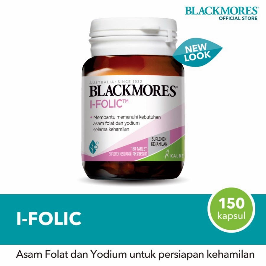 Blackmores I-FOLIC 150 Tablet - Suplemen Asam Folat dan yodium selama Kehamilan, Obat Hamil