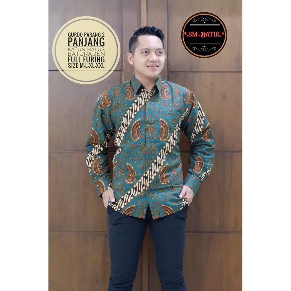 Kemeja Batik Pria Lengan Panjang Kemeja Batik Motif Batik Solo Seragam Batik Bahan Katun 1kg 4pcs Shopee Indonesia Kemeja motif batik wayang