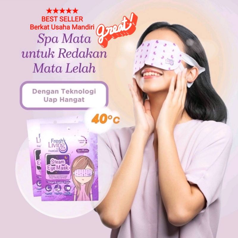 FreshLiving Steam Eye Mask Lavender Spa Mata meredahkan mata lelah