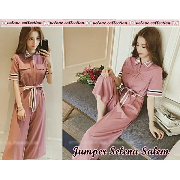setelan kulot wanita-kulot pink