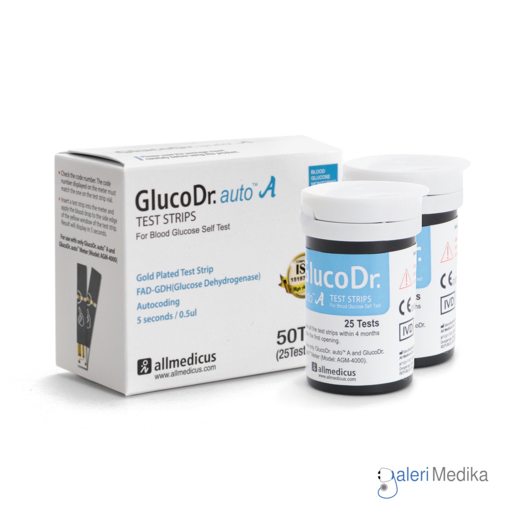 Gluco Dr Auto Strip AGM-4000 Isi 50 - Strip Glukosa / Gula Darah