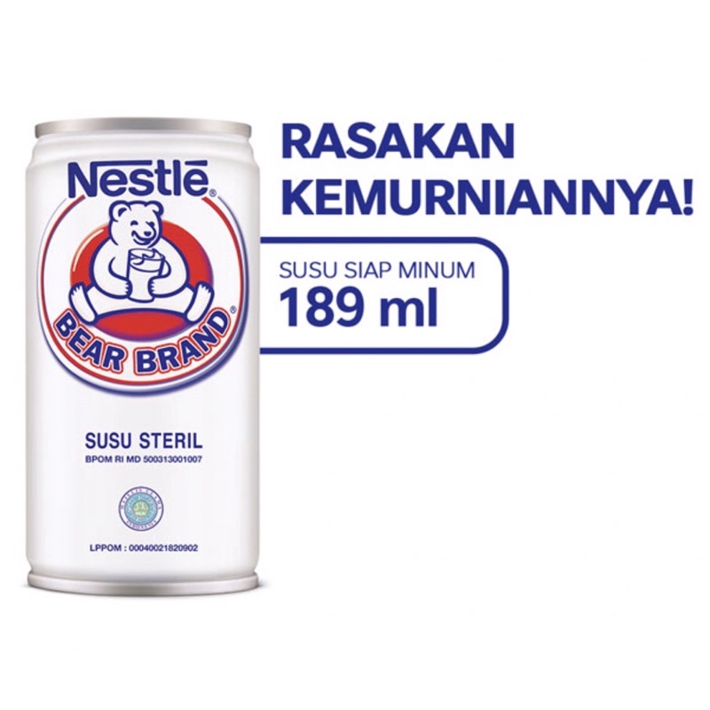 

BEAR BRAND Susu Kaleng Susu Beruang Susu Steril 189ml
