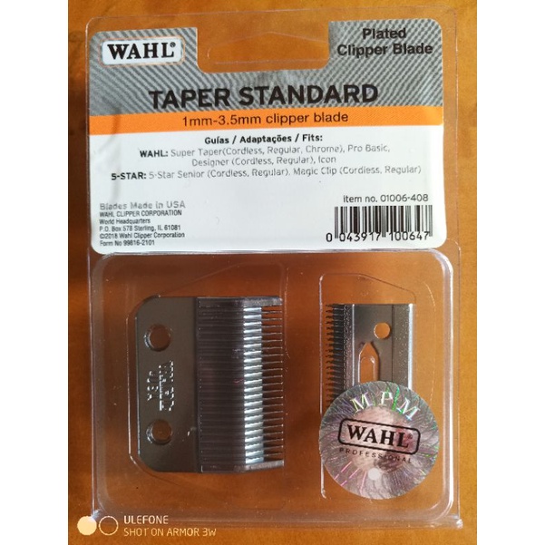 Pisau Clipper WAHL Taper Blade Standard ORI USA + Minyak