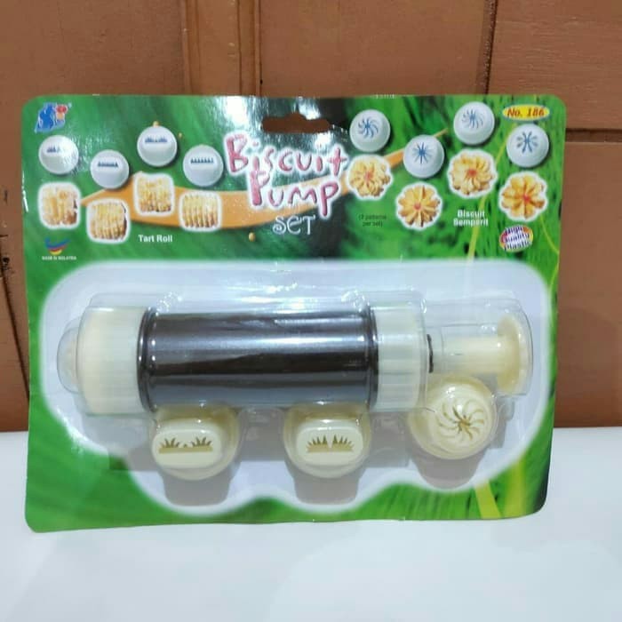 Cetakan kue semprit malaysia 186 / cetakan kue nastar kering  / cetakan semprit biscuit pump set no186 / cetakan kue kering semprit 8 mould