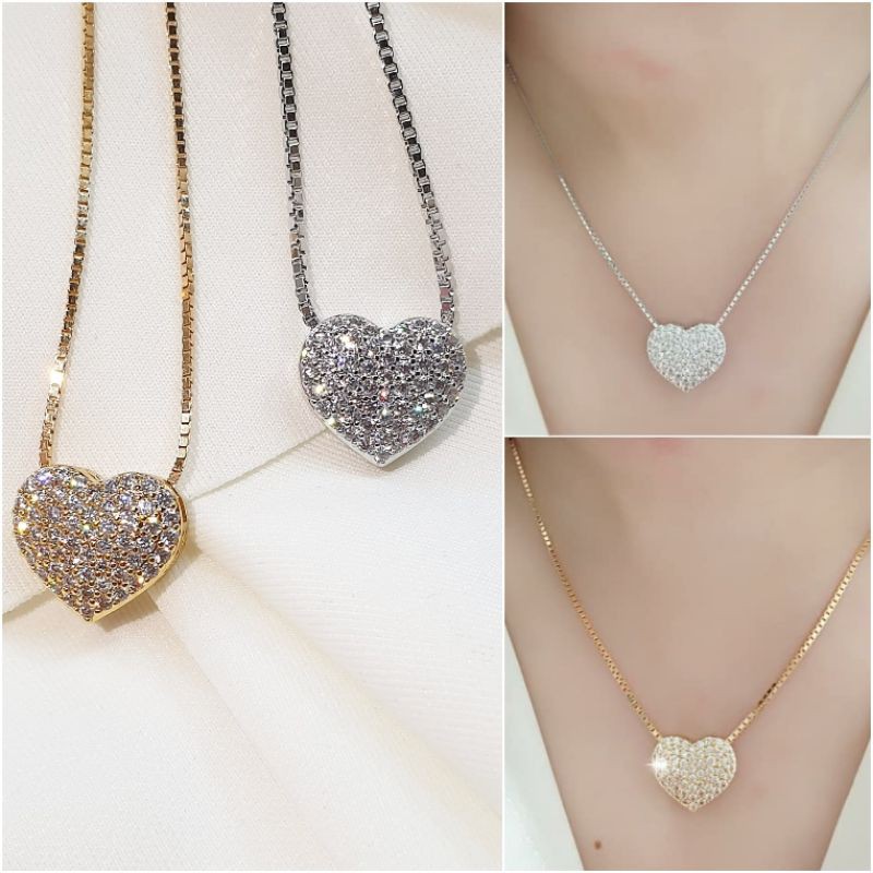 Kalung Love Hati Kalung Swarovski Wanita Kalung Silver Perak Wanita Kalung Emas Wanita Kalung Hati B