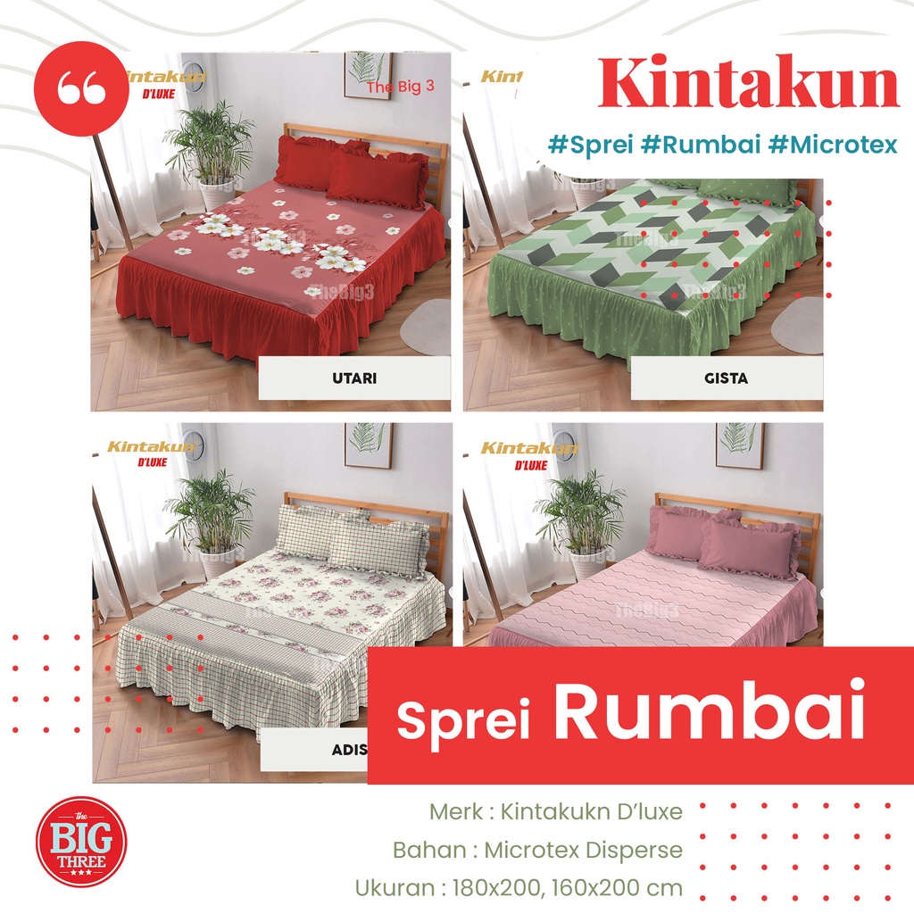 kintakun sprei rumbai 180x200 motif asami alexander andari ariadra amerta arunika jardin celestia ez