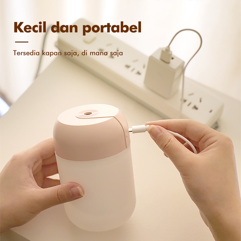 300ml Air Aroma Mini Humidifier / Aromatherapy Purifier Diffuser/Portable Pelembab / Penjernih Udara Free 1 Oil Essential-4