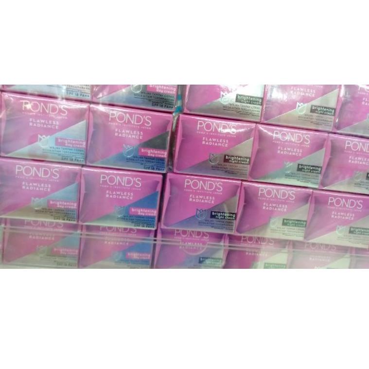 <E-AET) <☀) PONDS Flawless White Day & Ponds Flowes night Cream 10g <berkualitas)
