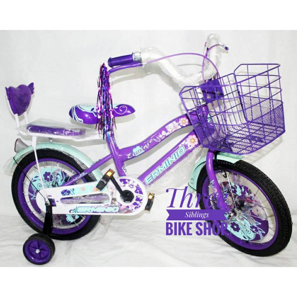 SEPEDA ANAK PEREMPUAN ERMINIO 16 INCH WARNA UNGU