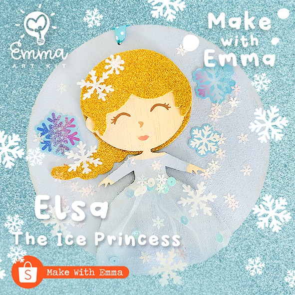 

Make With Emma: Elsa The Ice Queen Art Kit (Paint and Brush are included!)