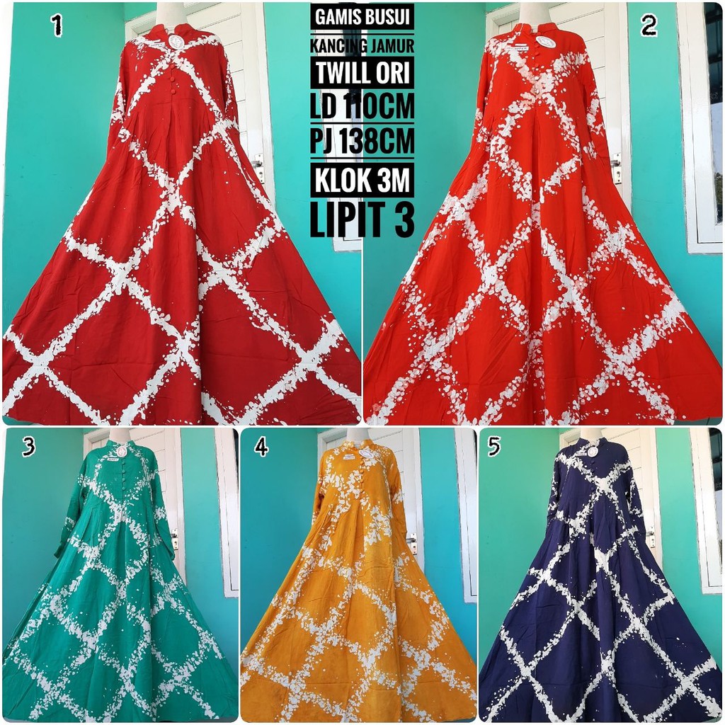 GAMIS DUBAI KANCING JAMUR