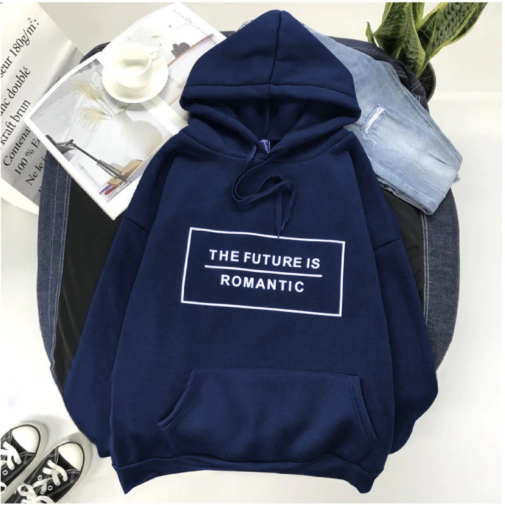 FenishaStore Sweater Hoodie Jumper Wanita The Future is Romantic