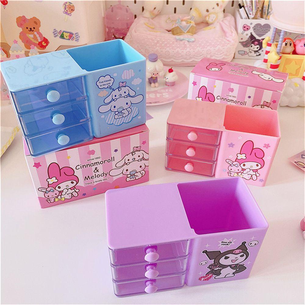 Augustina Kotak Organizer Holder Pulpen Stationery Desain Kuromi My Melody Cinnamoroll Kawaii