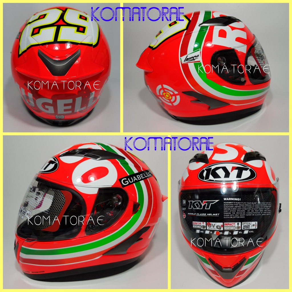 HELM KYT VENDETTA 2 SE ROSSO MUGELLO ANDREA IANNONE RED FLUO VISOR FULL FACE