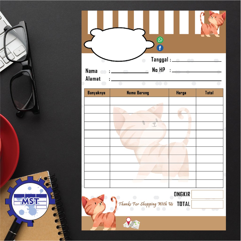 

Nota Olshop Cat Brown / Nota Penjualan - Dicetak sesuai nama toko