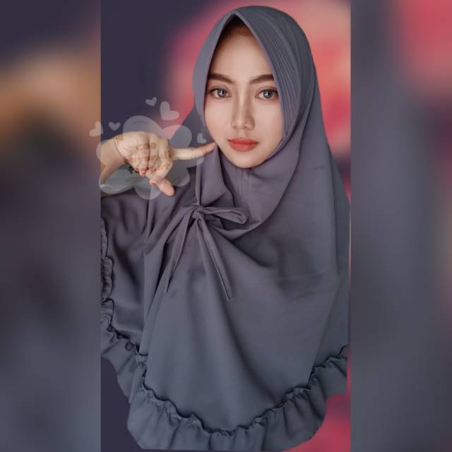 KHIMAR KIKIS REMPEL SEDANG | khimar instan | khimar syar'i rempe | Hijab Instan wolfis-6