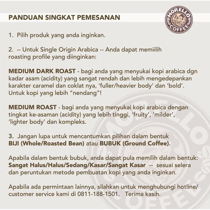 

Mmind646- Morello Coffee/Bali Kintamani/Arabica/Premium/Kopi Bubuk/Kopi Biji 968A