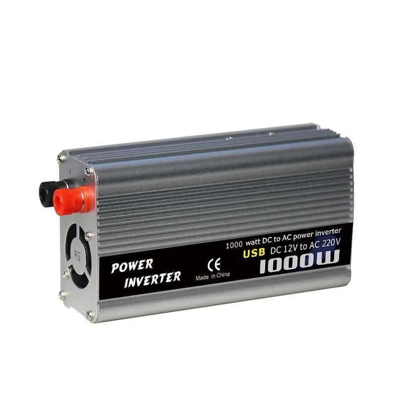 Power Inverter Pure Sine Wave USB Port DC 12V to AC220V 1000W - KS001 - Silver