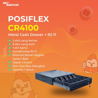 Posiflex CR 4100g2 Laci Uang Kasir Metal Ukuran Besar RJ-11