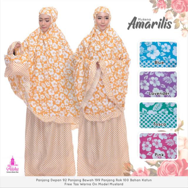 Amarilis/mukena/mukena motif/mukena katun/mukena dewasa