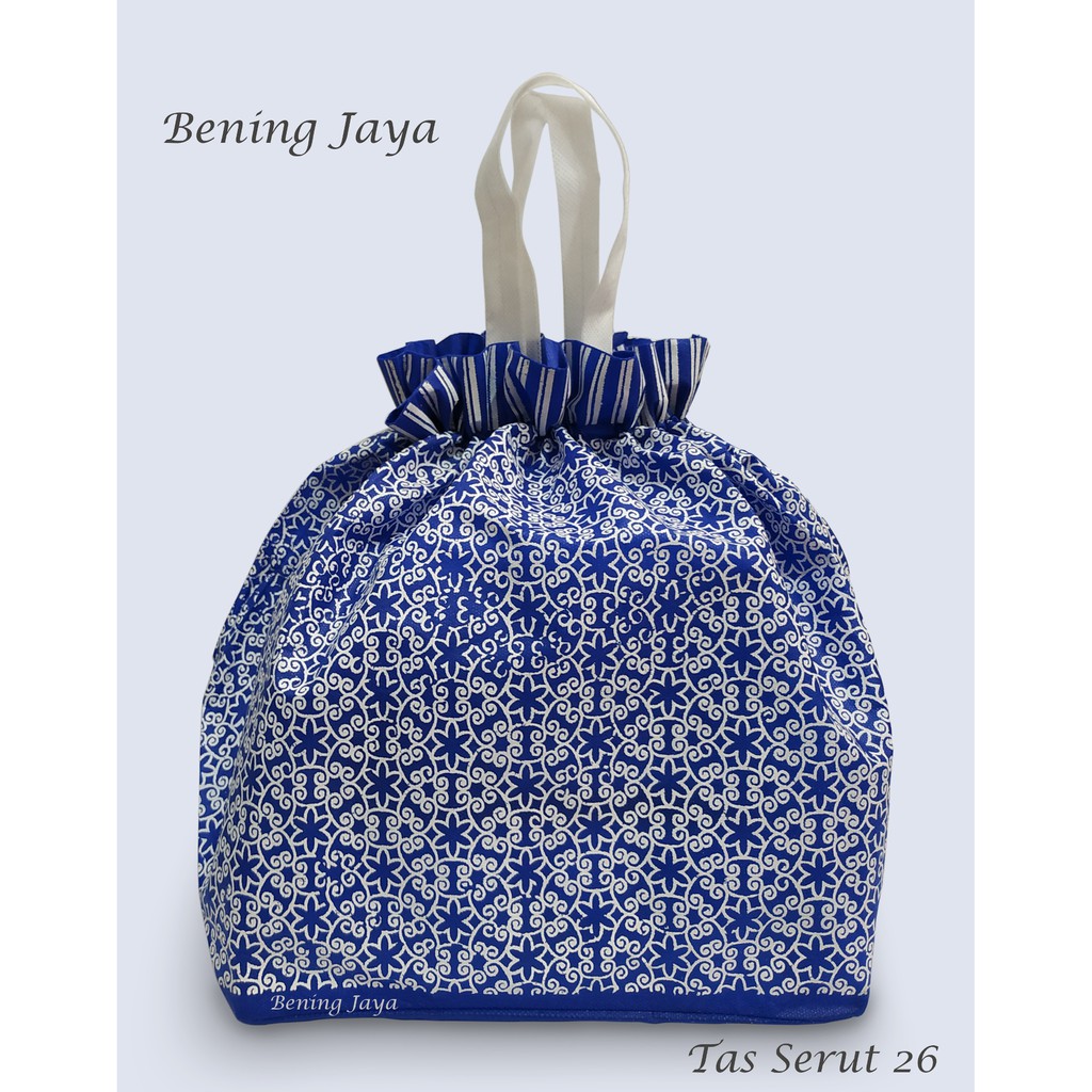 

Tas Hajatan Goodie Bag Spunbond Serut Batik Tunik 26 Biru