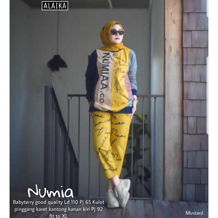 numia set/ setelan kaos/ setelan wanita kekinian