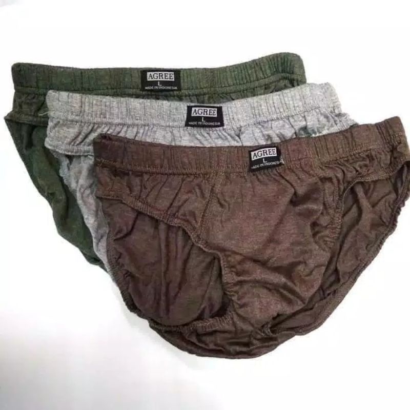 3pcs celana dalam pria merk agree termurah  | Men's brief