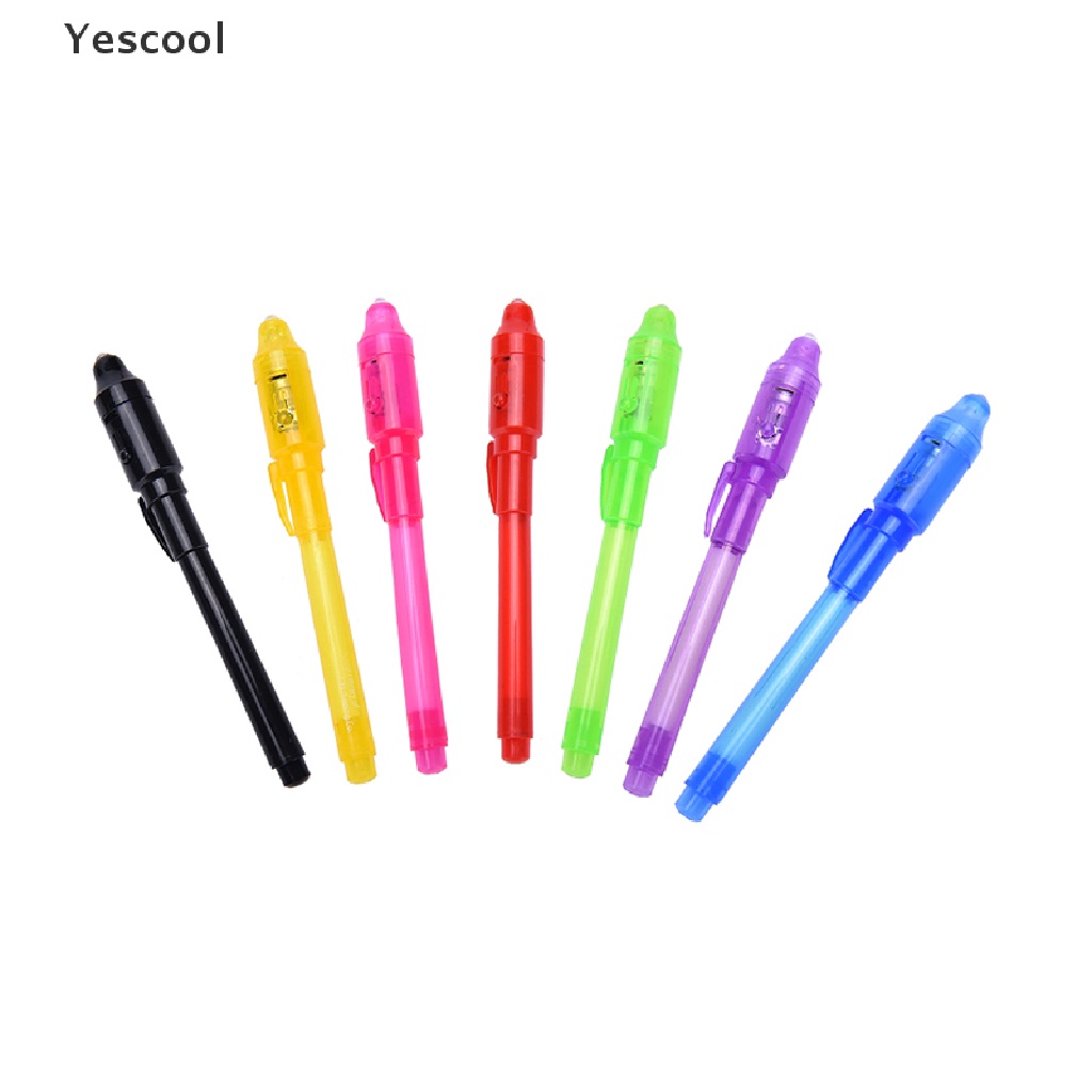 Yescool Pen Spidol Tinta Invisible Dengan Lampu LED Ultra Violet