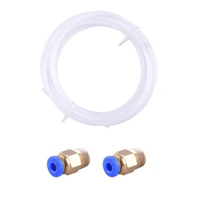 PROMO 2 Meters PTFE Teflon Tube 1.75mm with 2Pcs PC4 - M6 Fittings for Creality CR-10