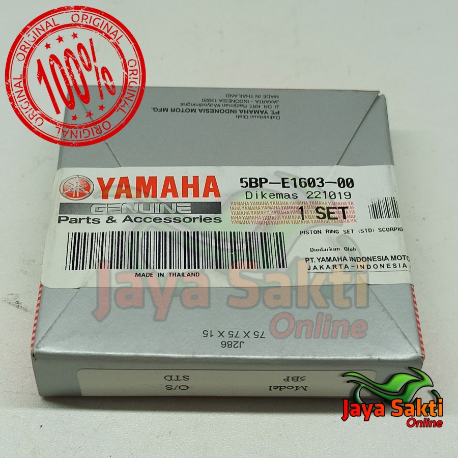 RING PISTON UKURAN STANDAR SCORPIO,SCORPIO Z ASLI YAMAHA