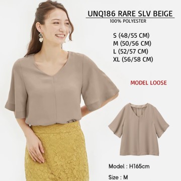 Blouse Wanita Casual Japan Chiffon Polos (UNQ186 RARE SLV)-1