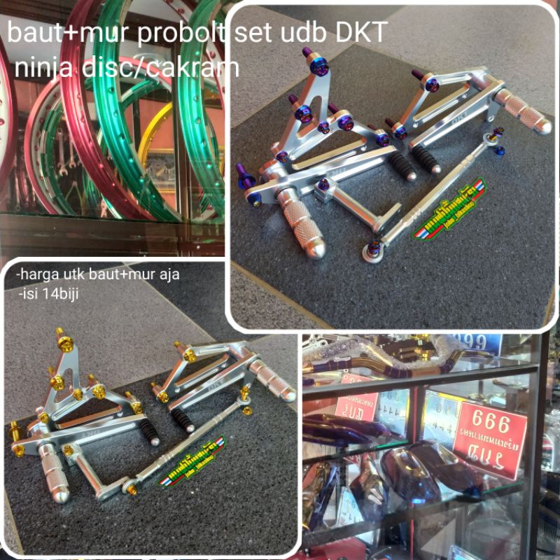 baut mur probolt gold blue set step UDB underbone DKT disc cakram ninja R RR original thailand