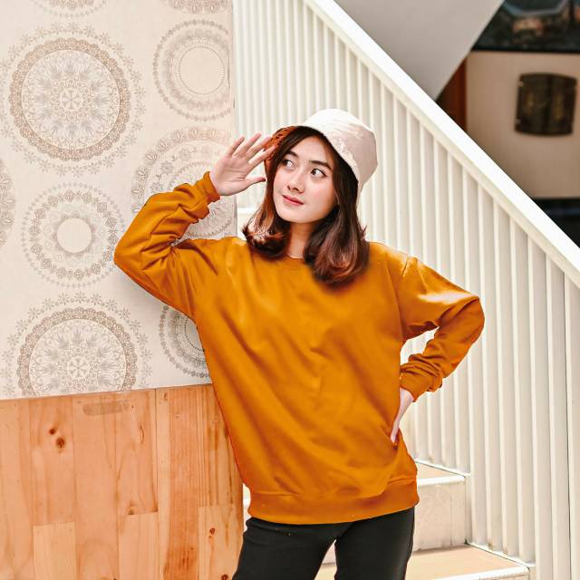 BISA COD BASIC O NECK SWEATER POLOS SWEATER TEBAL / SWEATER UNISEX