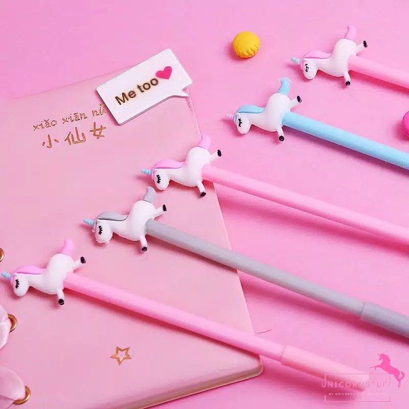 Bolpoin Unicorn Pena Unicorn Premium Tinta Gel Perempuan Anak Journaling Tipis Karakter Pink Pastel Kado Anak Perempuan Alat Tulis Tempat Pensil Sekolah Back To School