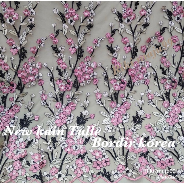 NEW... Kain Tulle Korea Terbaru / Kain Tile Bordir Korea