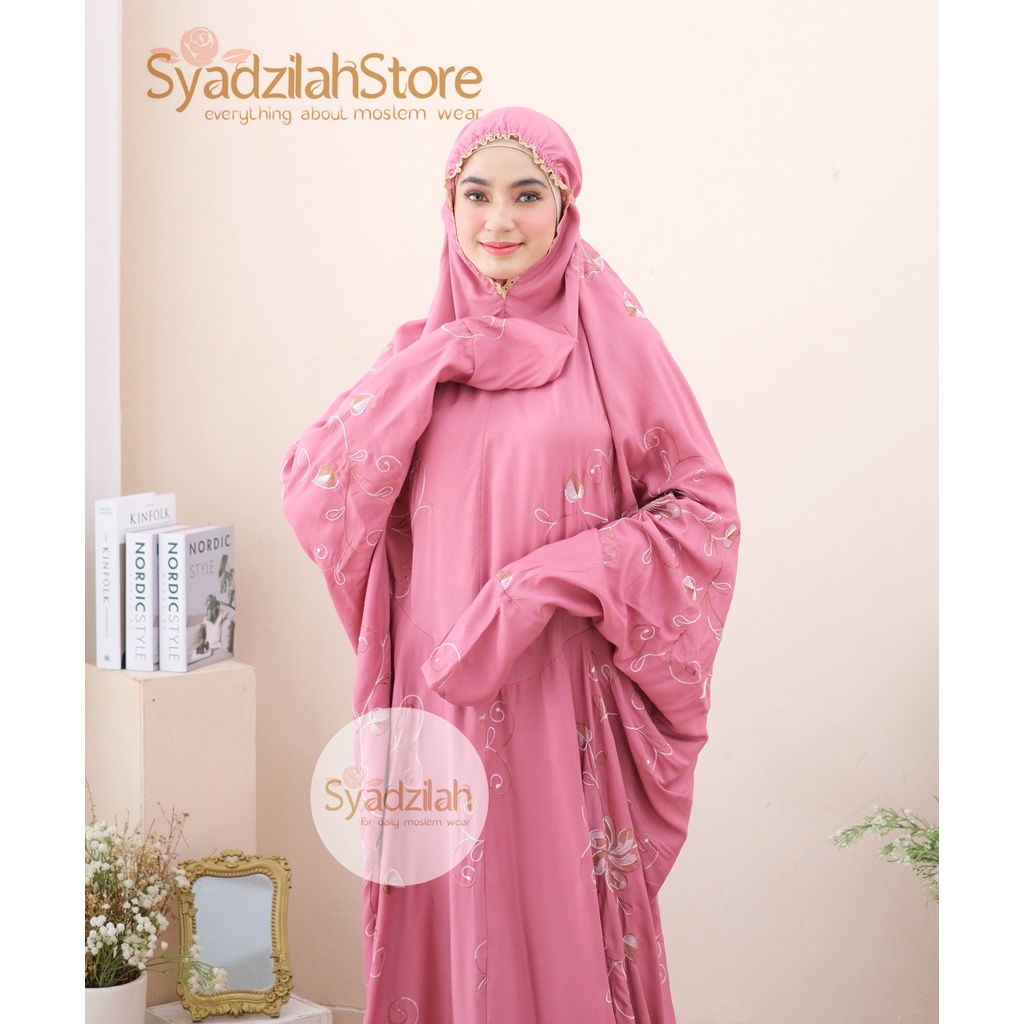 SYADZILAH - Mukena Terusan Dewasa Bordir Maryam Katun Rayon