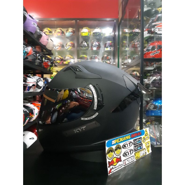 HELM KYT K2RIDER HITAM DOP PAKET GANTENG FREE STICKER VISOR-6