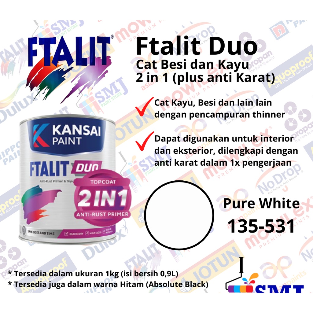 Jual Cat Minyak Kayu Dan Besi Kansai Ftalit Duo 2in1 Catprimer 1 Kg Indonesiashopee Indonesia 6611