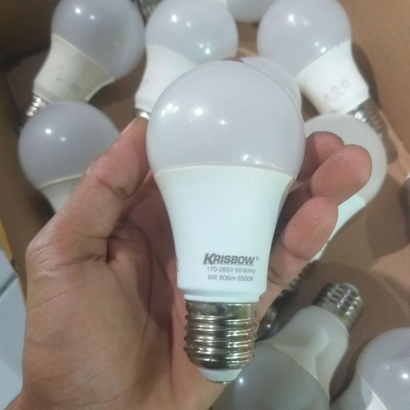 lampu led murah krisbow 9watt terang dan awet rekondisi tanpa dus
