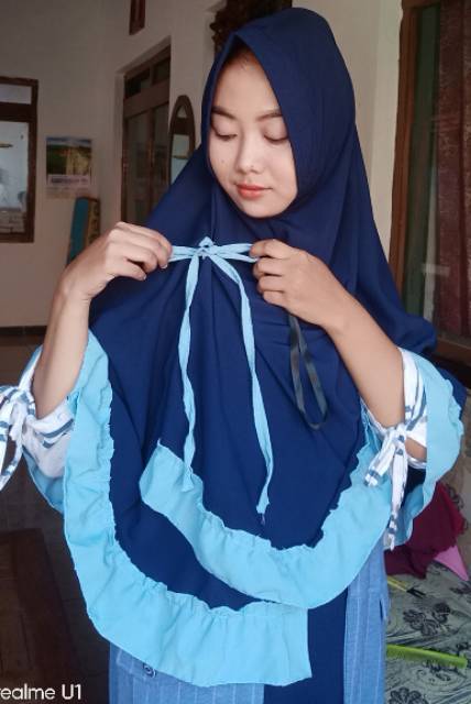 Khimar Kikis Kombinasi / Khimar Kikis Hijab Instan / Kikis Murah Jilbab wolfis size 80x110cm-5